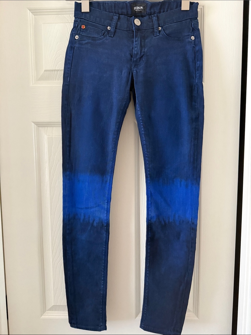 Hudson💙 Jeans Men’s Two-Tone Indigo Dip-Dye Skinny Jeans